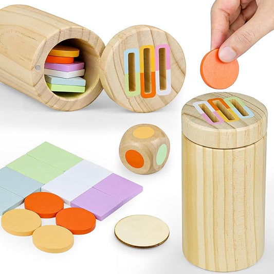 Color Sorting Sensory Wooden Toy for Toddlers – Educational Fine Motor Busy Board Game for Kids 1-3 Years Old